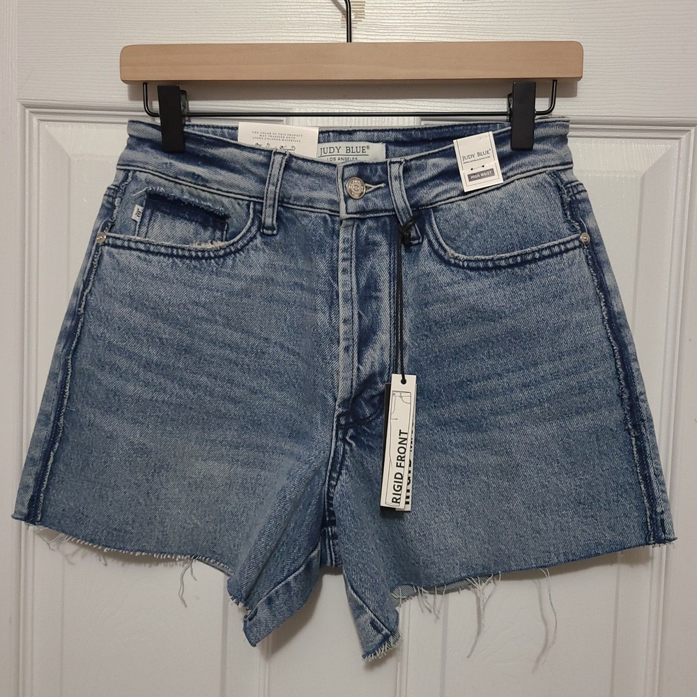 Judy Blue Denim Shorts Women Size S Blue Rigid Front Stretch‎ Back JB150368 MD